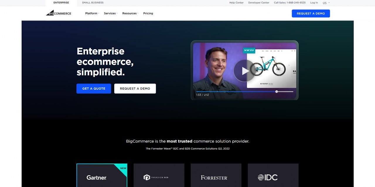 BigCommerce's website.