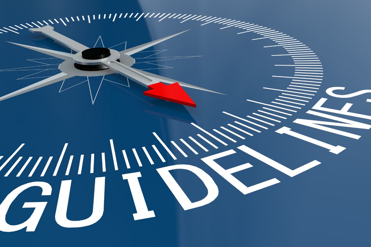 Blue compass with guidelines word.