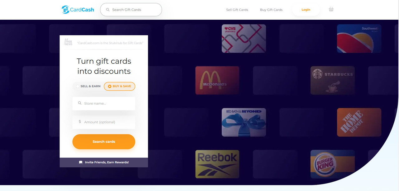 CardCash's website.