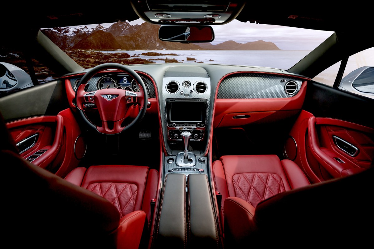 Car's beautiful red interior.