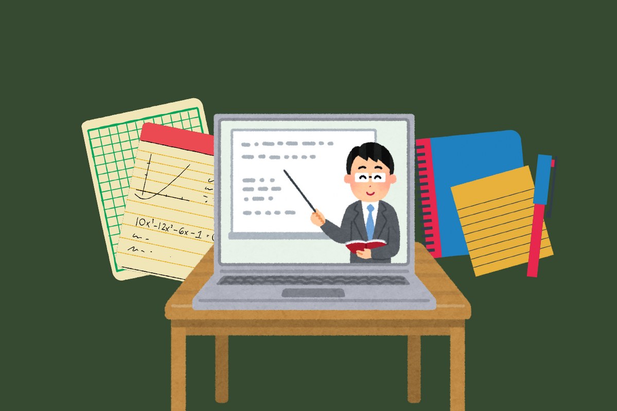 Cartoon illustration of a Short Online course video on math lesson.