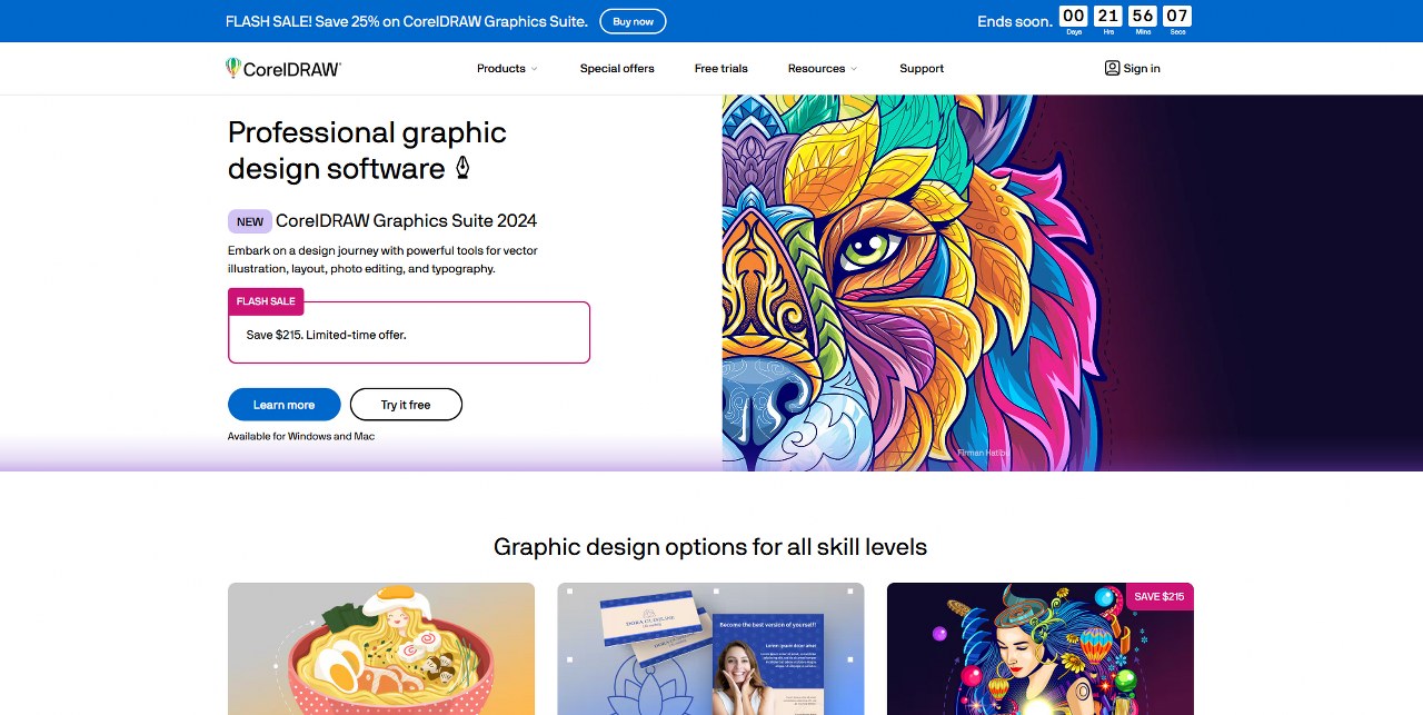 CorelDRAW's website.