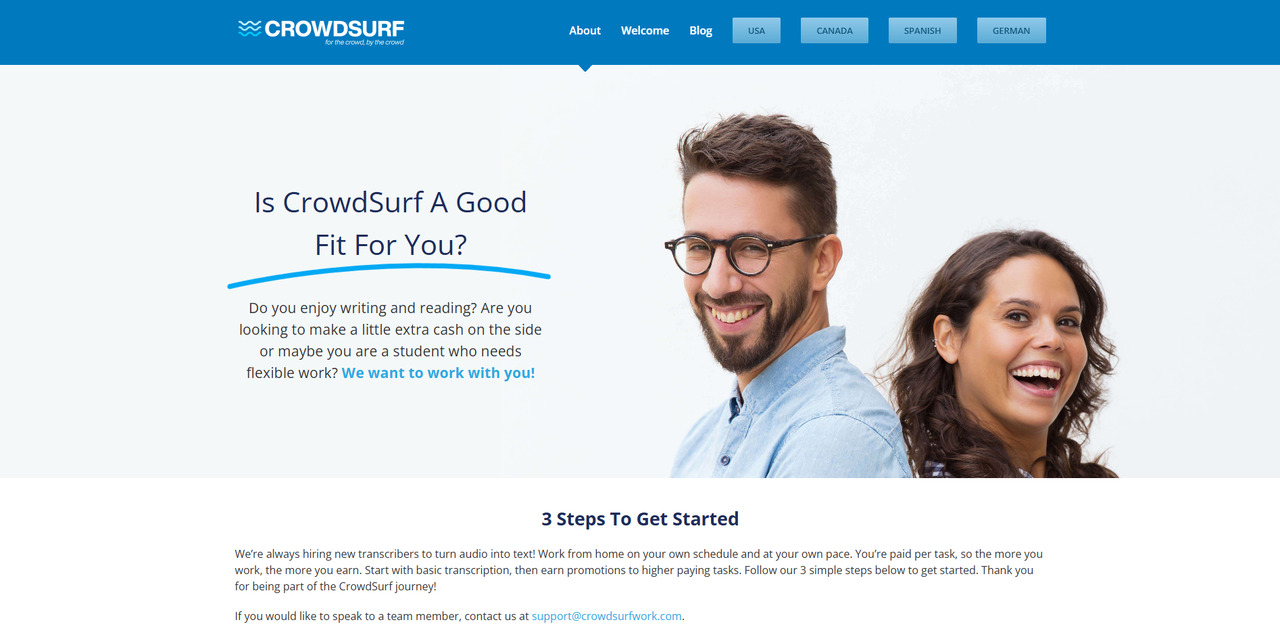 Crowdsurf's website.