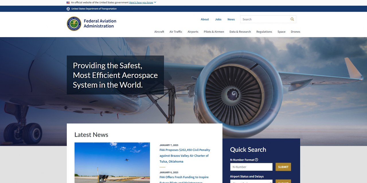 FAA's website.