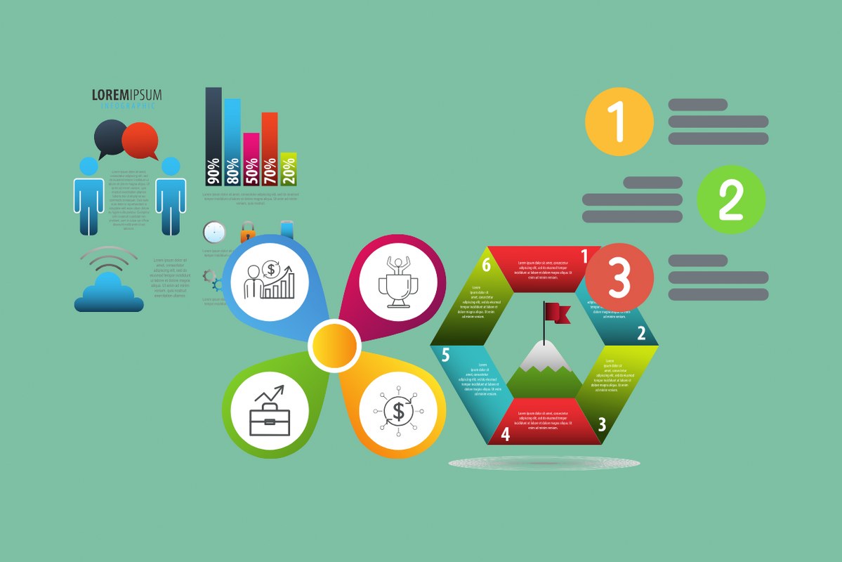 Four kinds of infographics shown.