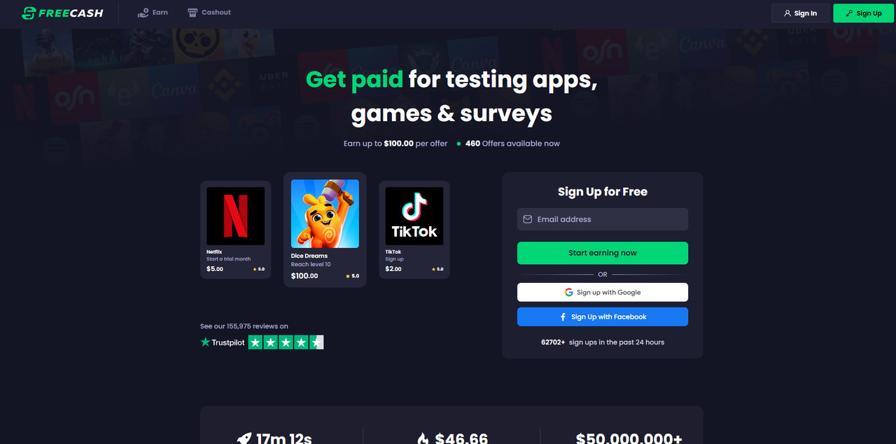 Freecash's Website