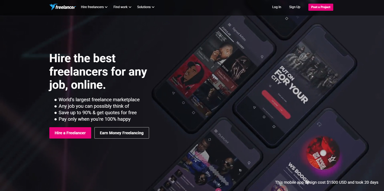 Freelancer's website.