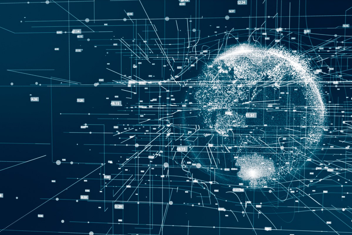 Futuristic design with globe.