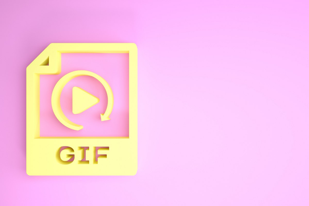 GIF File Symbol in pink background.