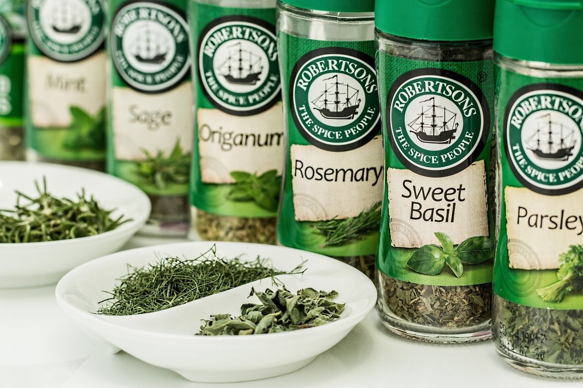 Grounded natural ingredients in jars.