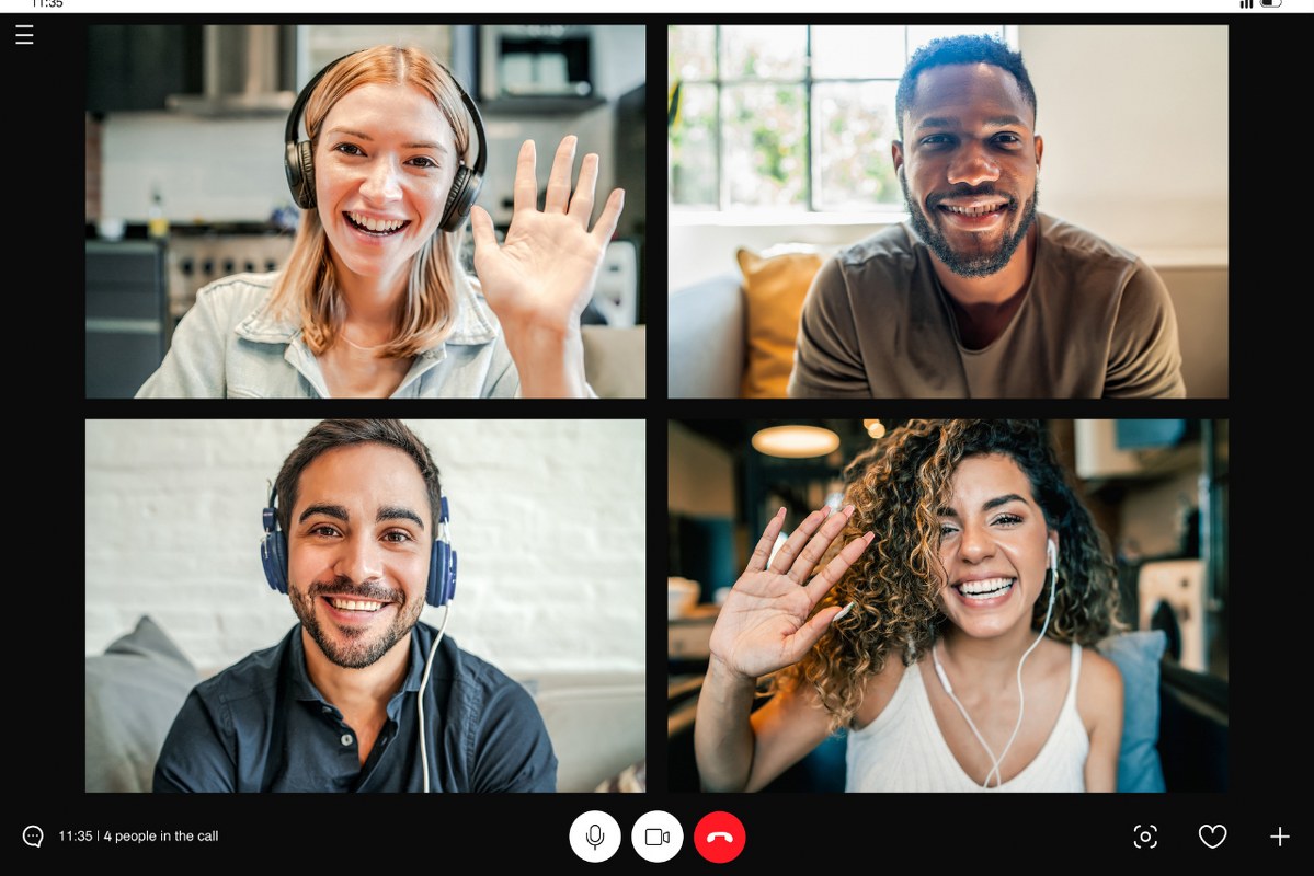 Group of People on a Video Call from Home.