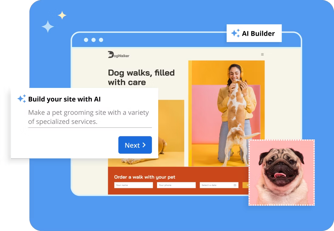 Банер Bluehost Ai Website builder