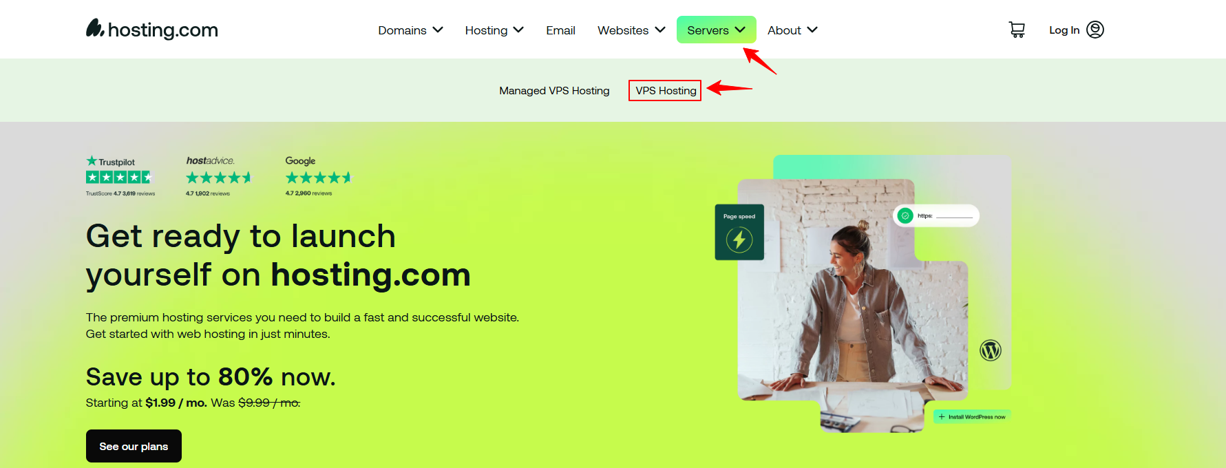 VPS Hosting button