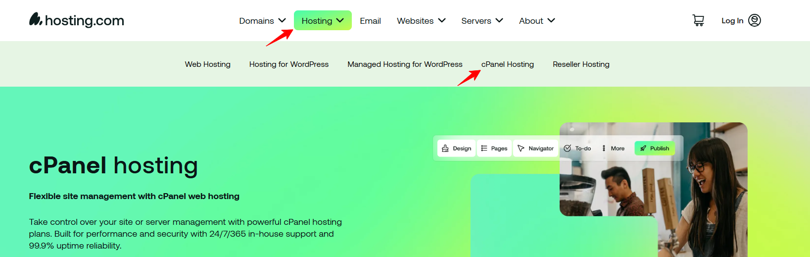 Pulsante per Hosting cPanel