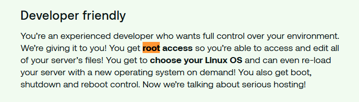 Nota di accesso root di Hosting.com