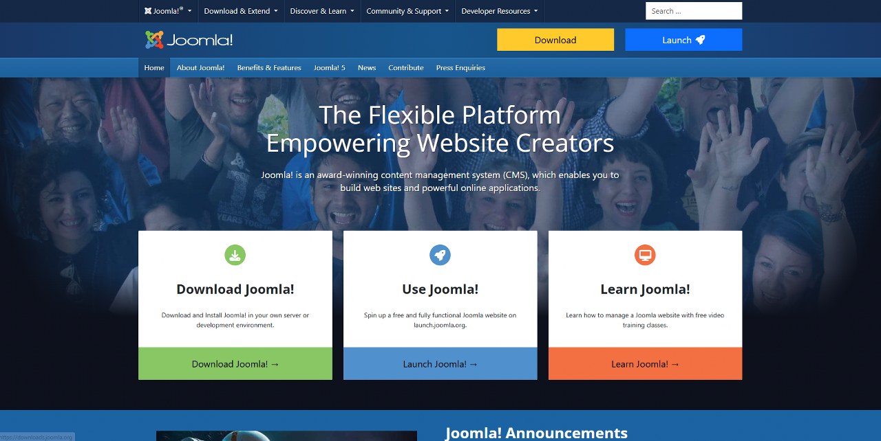 Joomla's website.