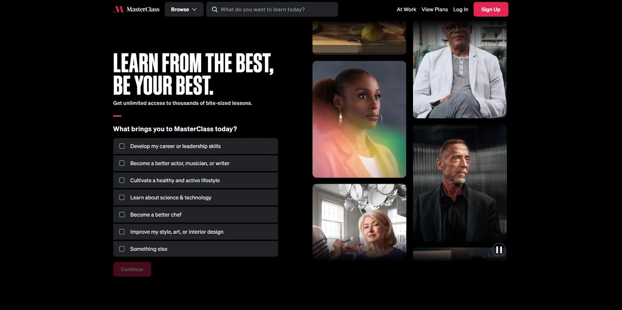 Masterclass' website.