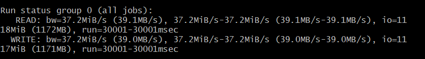 Disk Performance test results