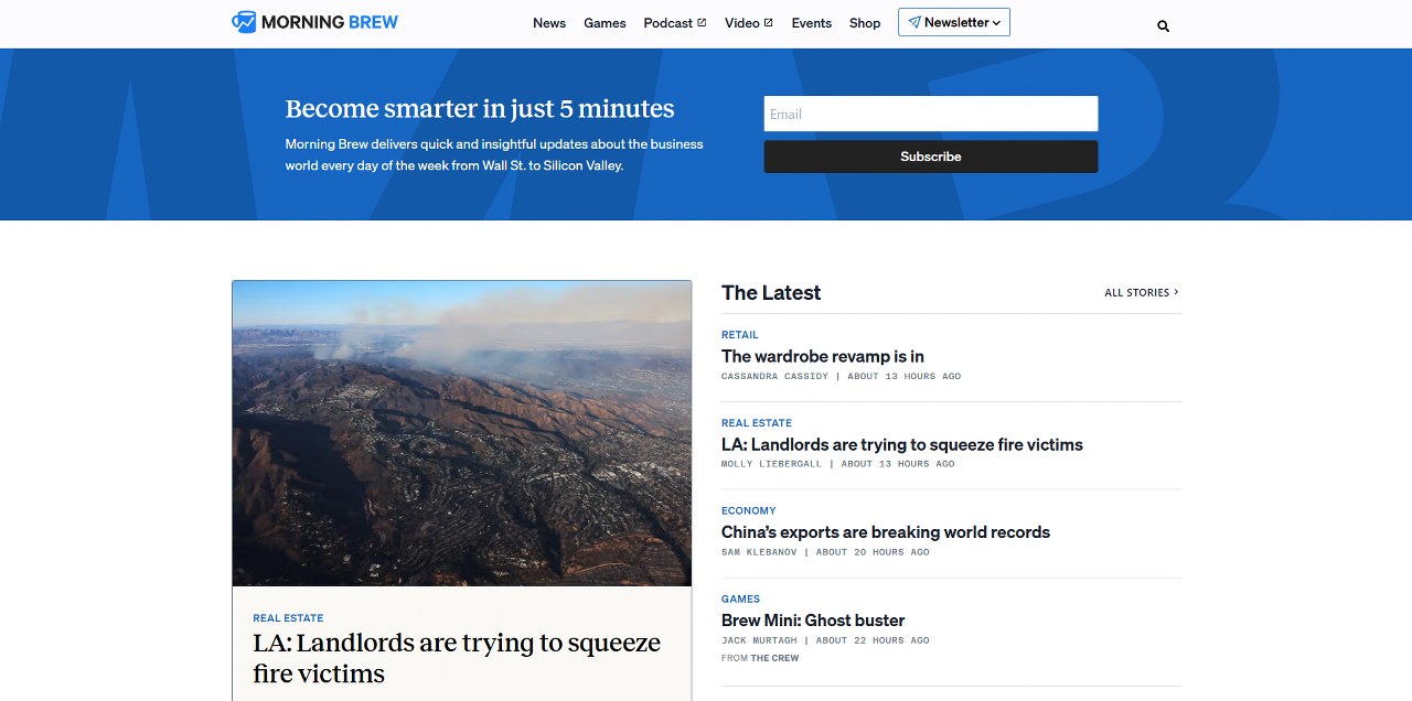 Morning Brew's website.