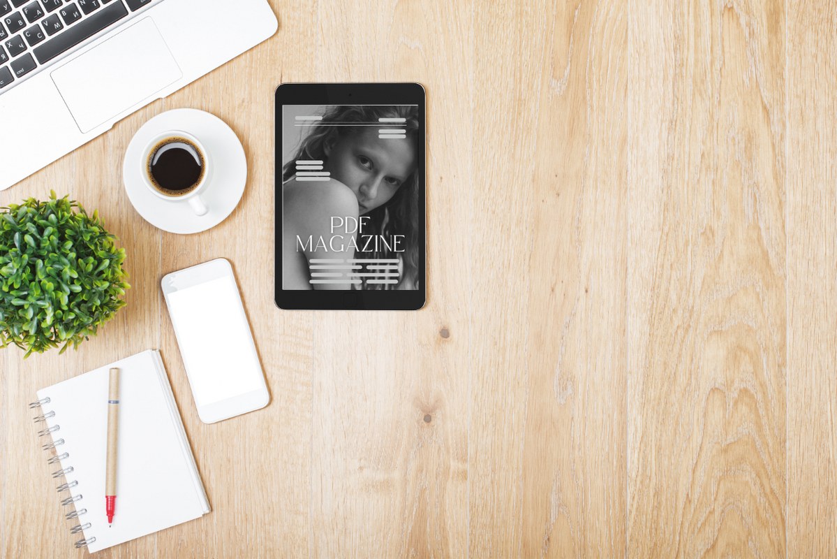 PDF Magazine on tablet.