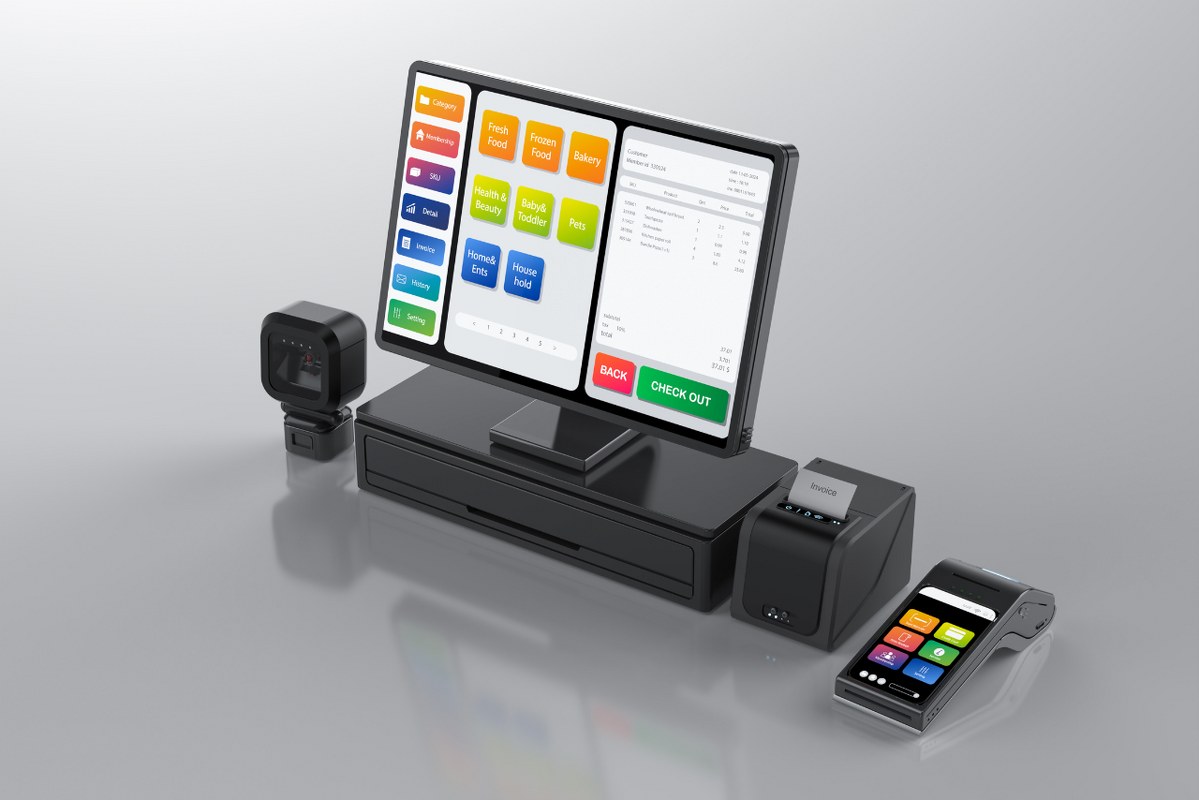 POS system 3d rendering.