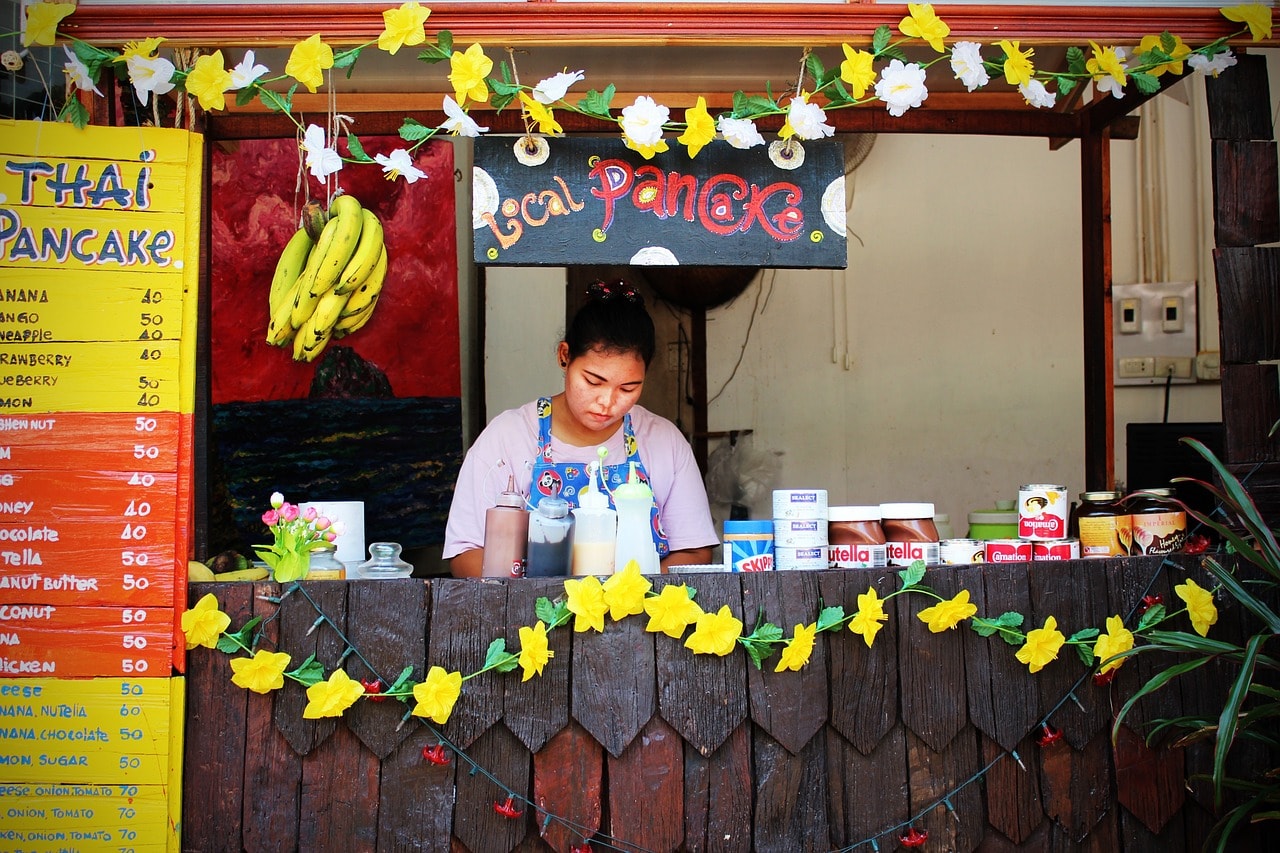 Pancake selling booth.