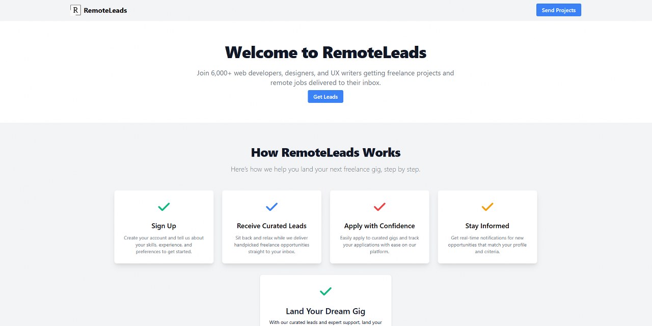 RemoteLeads' website.