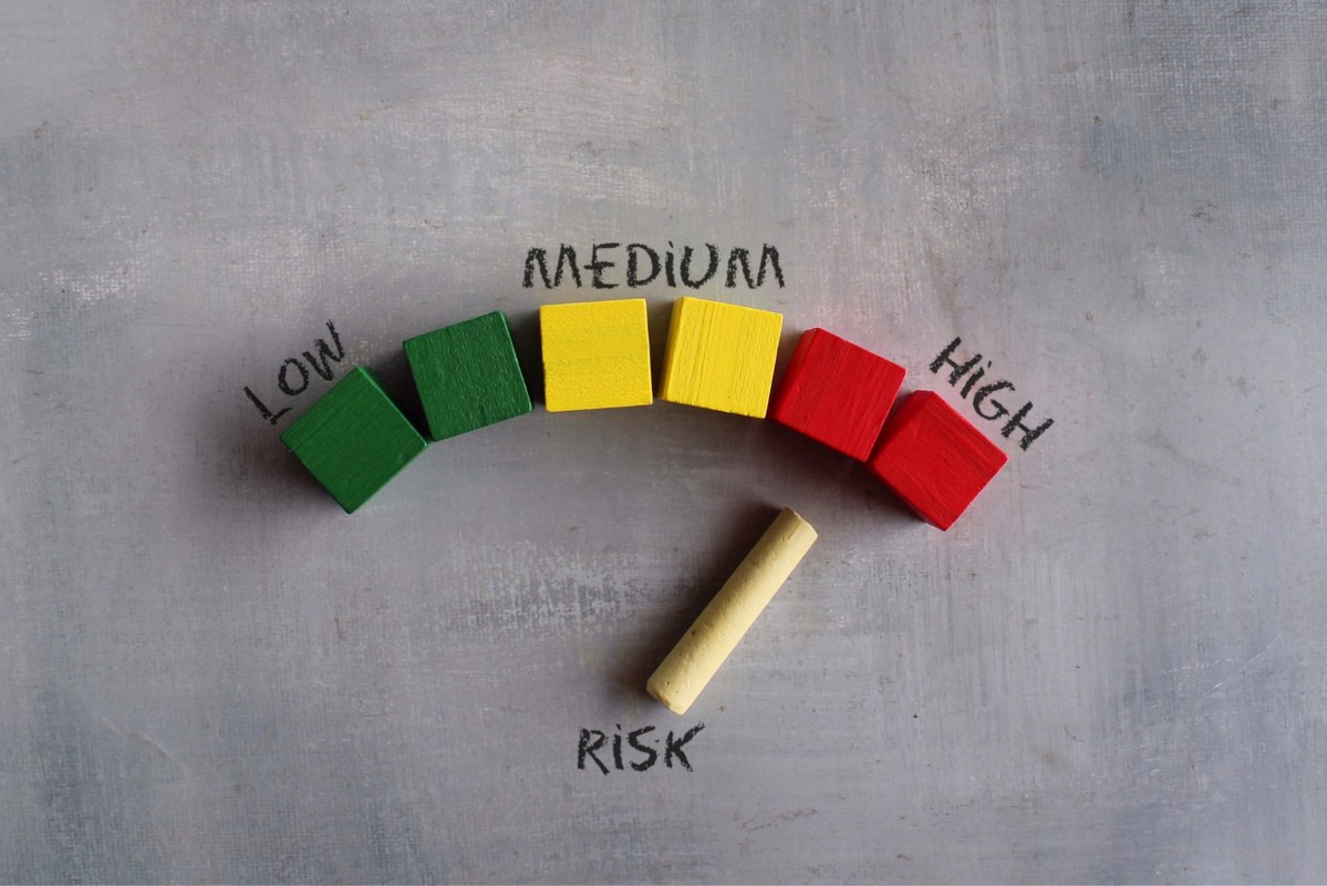 Risk indicator, risk meter concept at high level.