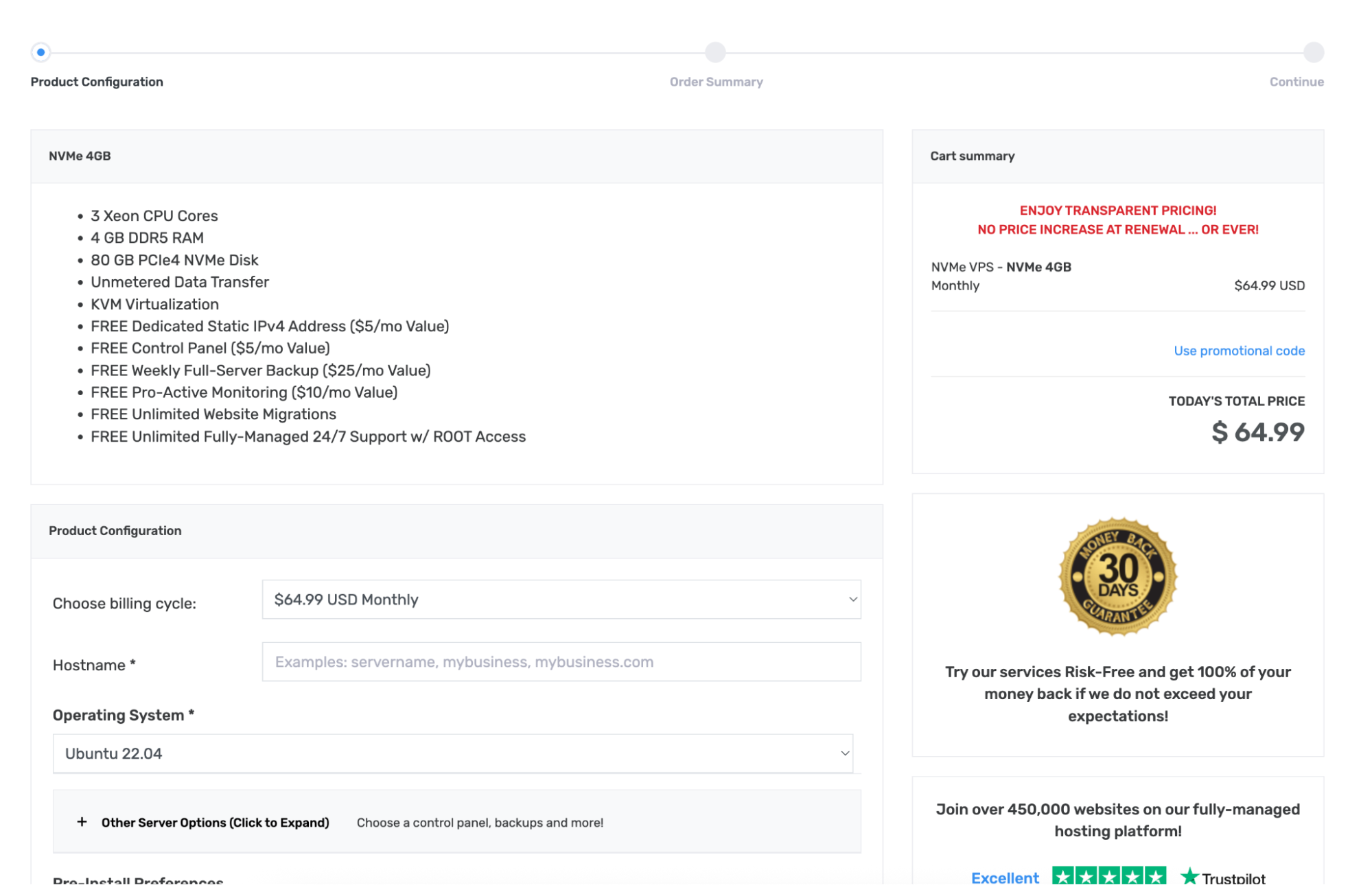 Product configuration