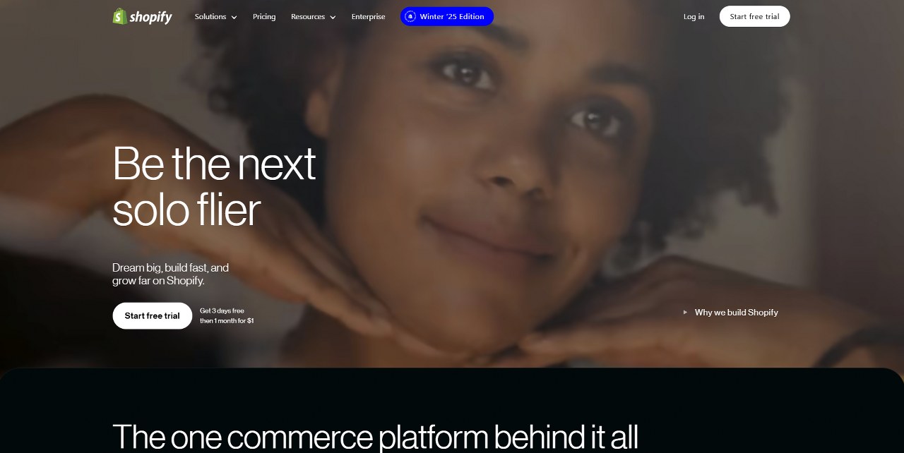 Shopify's website.