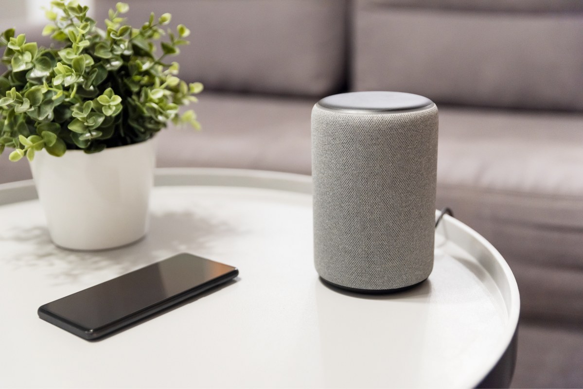 Smart Speaker Device in Living Room.