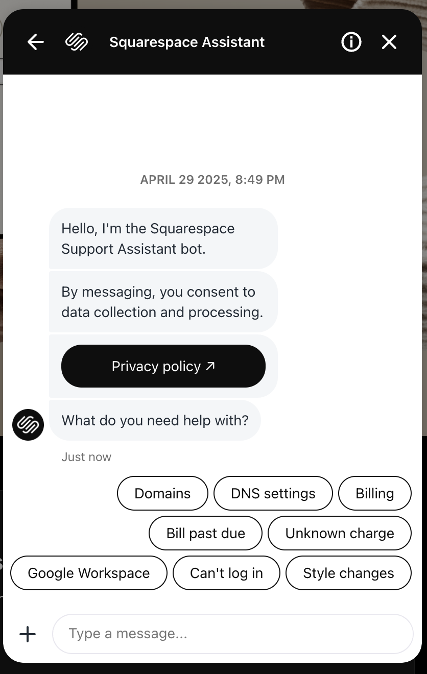 Squarespace Assistant
