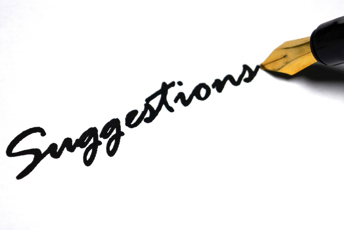 Suggestion word written with fountain pen.`