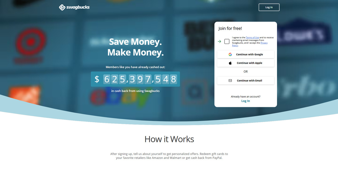 Swagbucks' website.