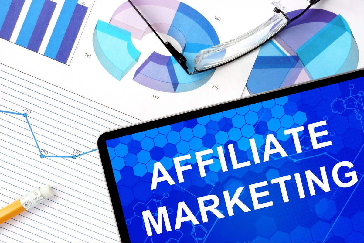Tablet with affiliate marketing.