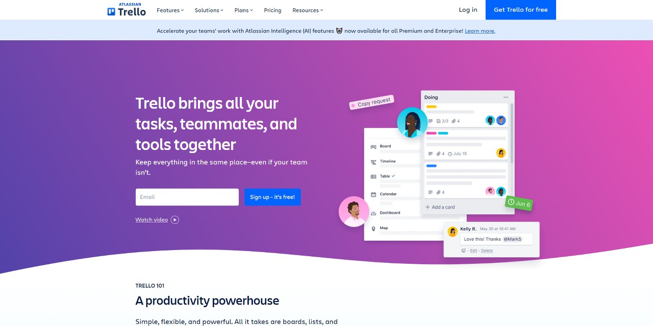 Trello's website.
