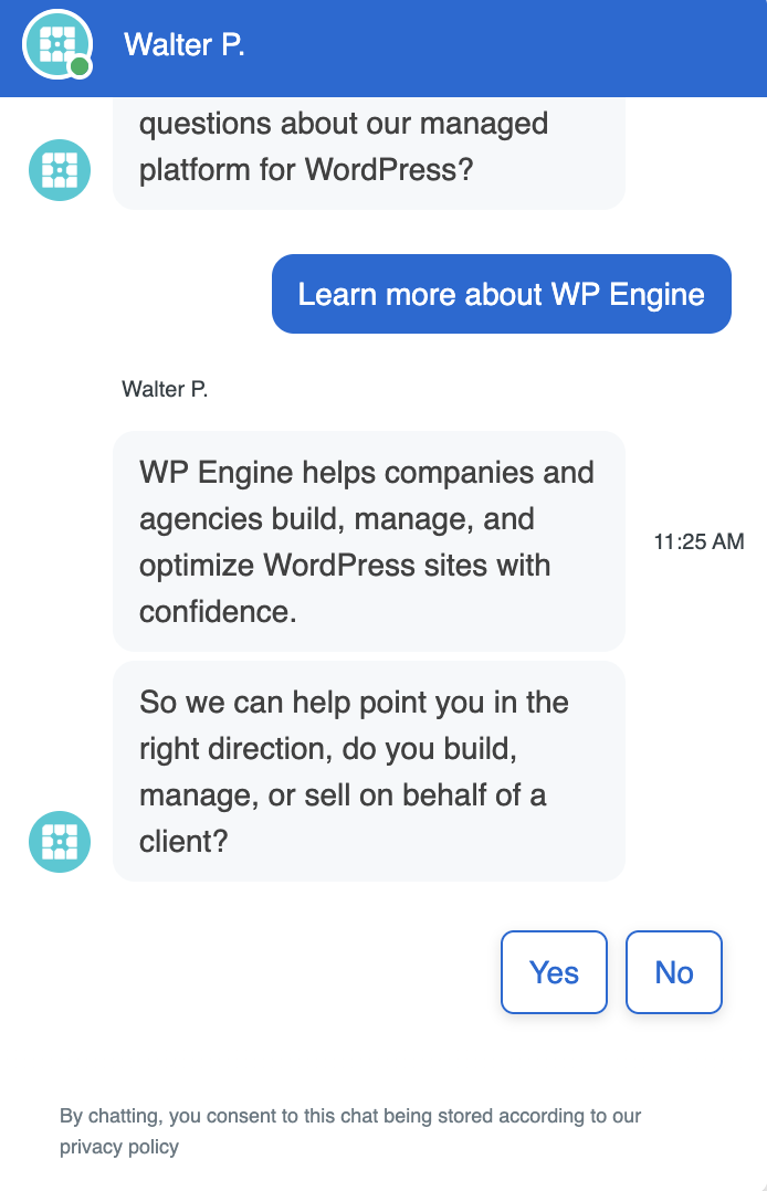 Livechat conversation