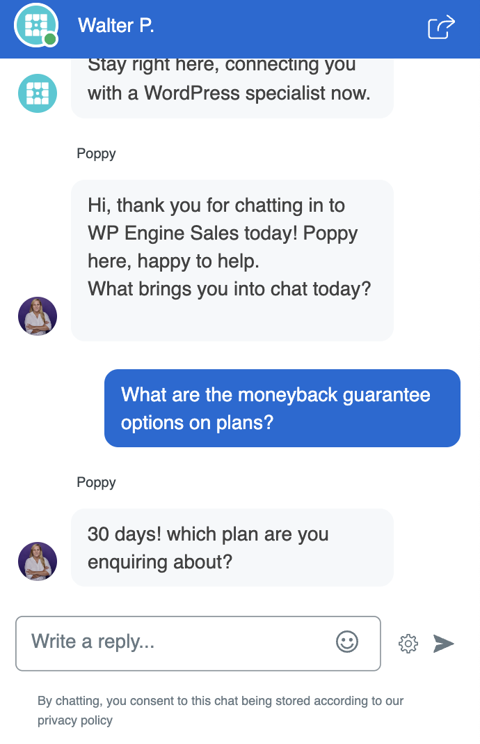 Livechat conversation