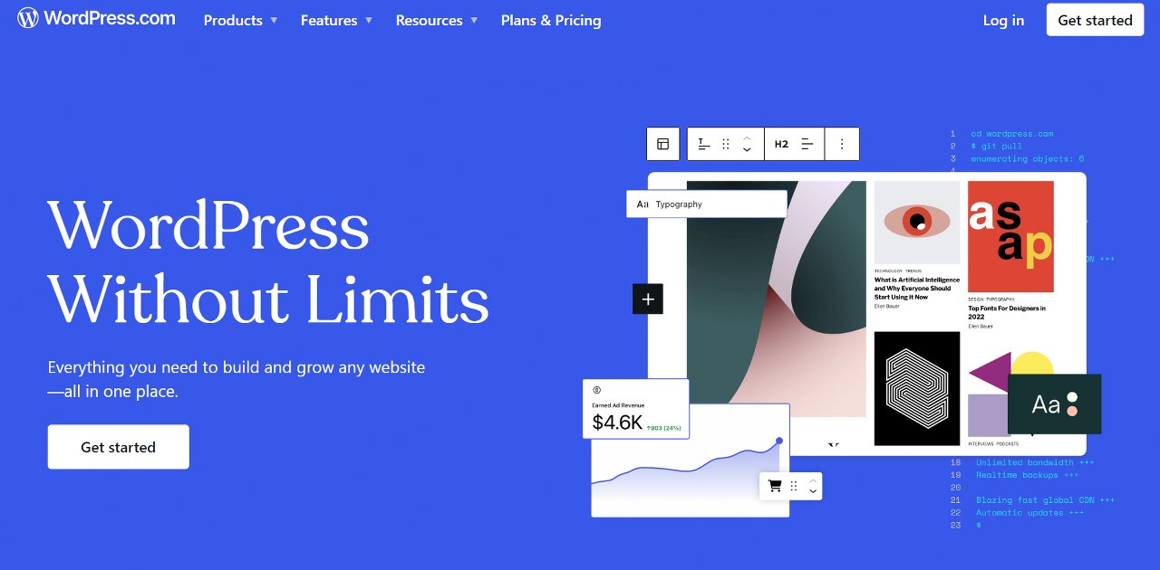 WordPress website homepage.