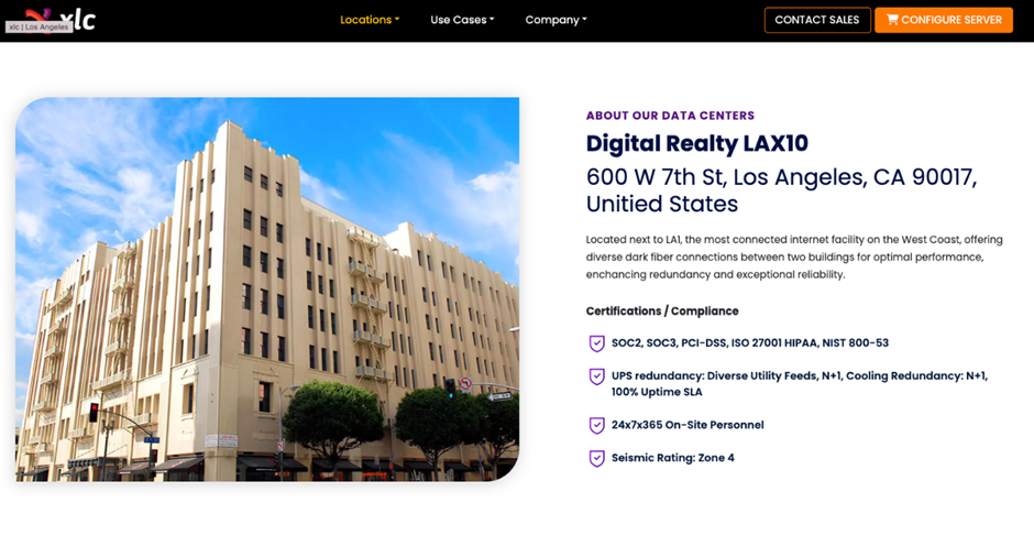 XLC hosting data center overview
