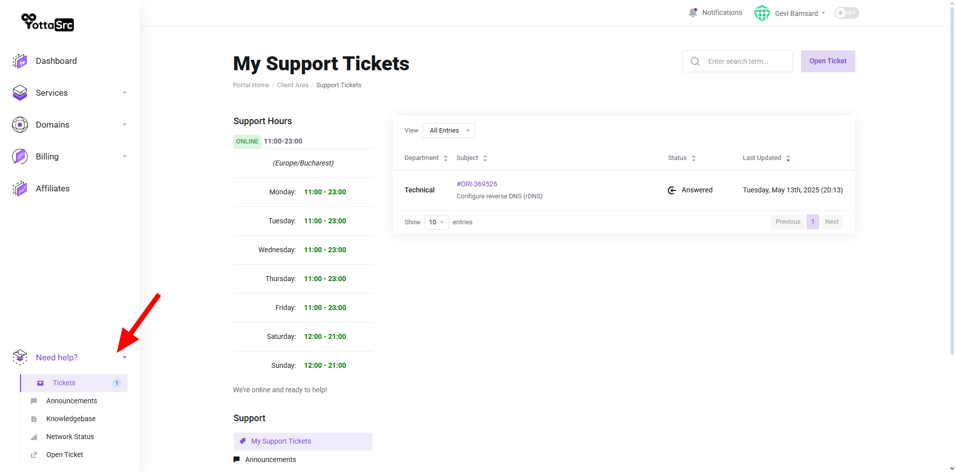 Tickets button