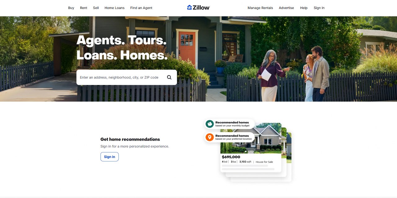 Zillow's website.