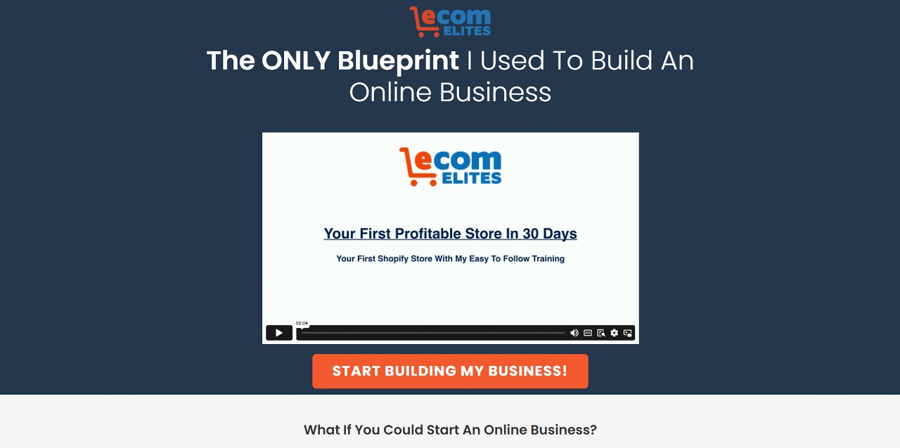 eCom Elites' website.