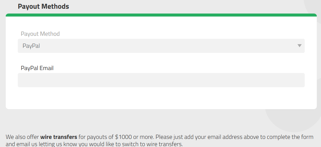 Confirmation screen after submitting Hosting.com affiliate application