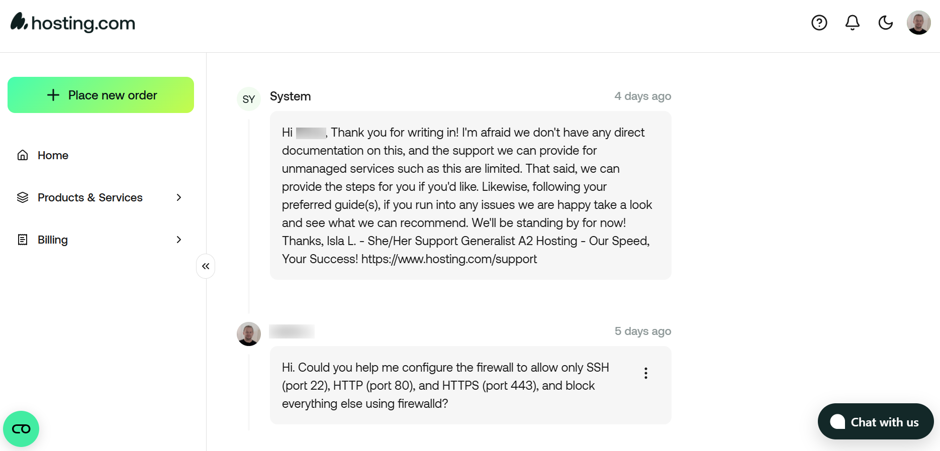 Ticket conversation