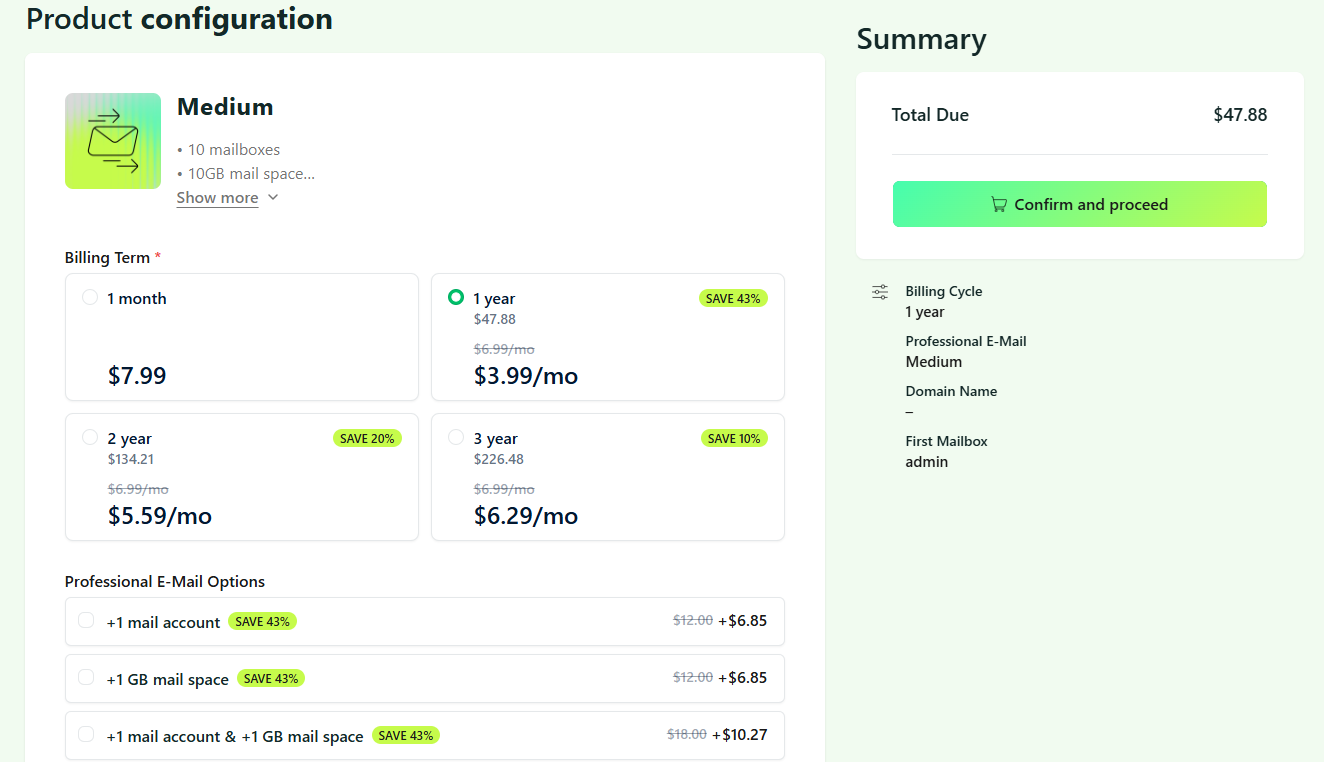 Product configuration