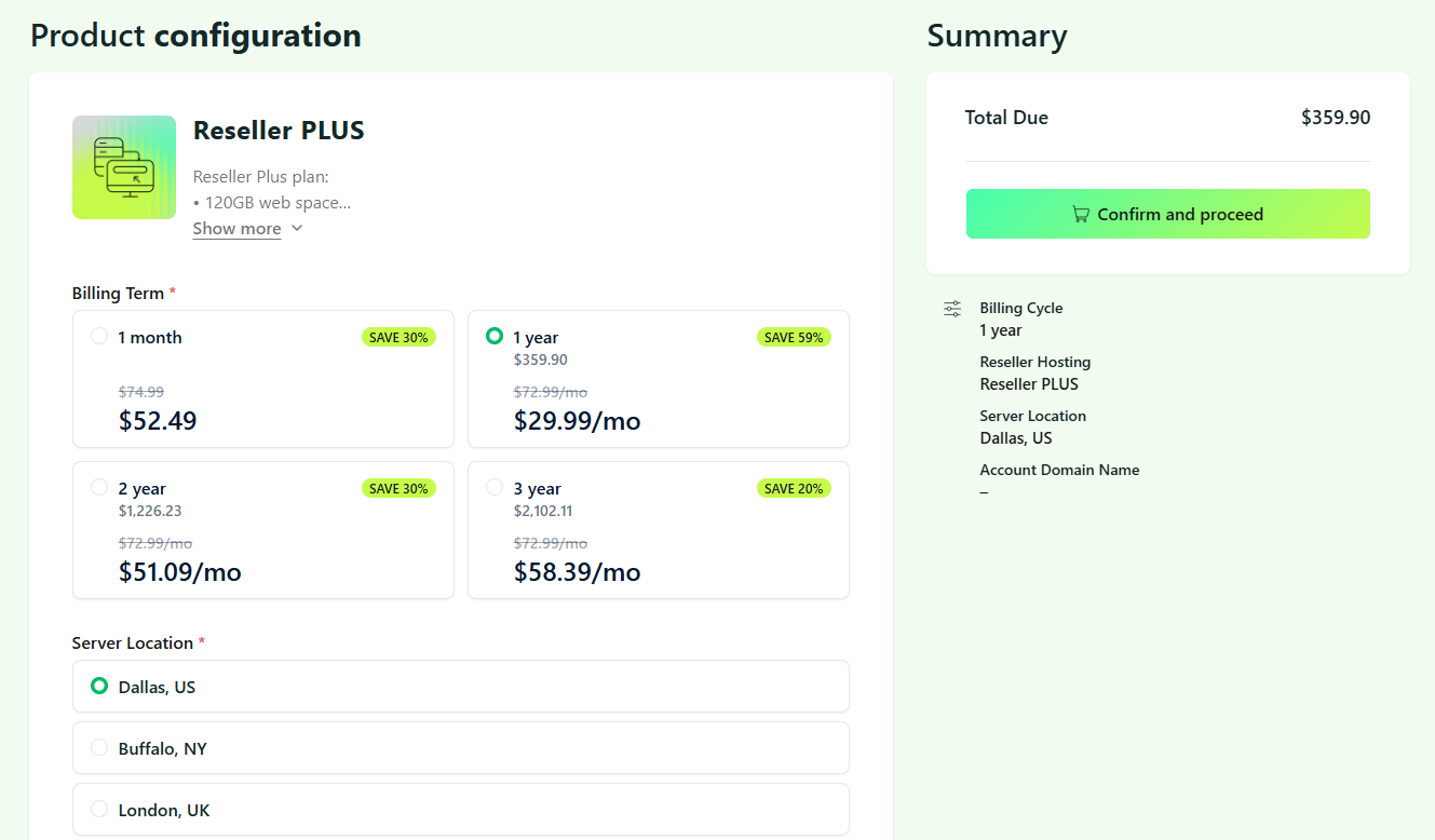 Product configuration