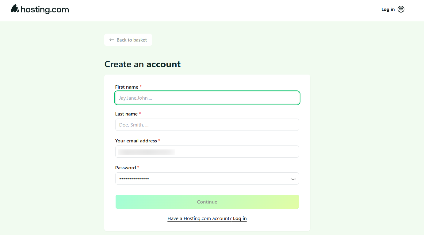 Signup form