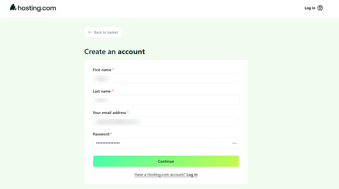 Signup form