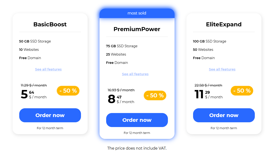 IPHOST product selection page